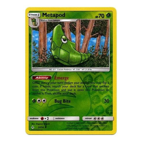SM Unbroken Bonds 003/214 Metapod (Reverse Holo)