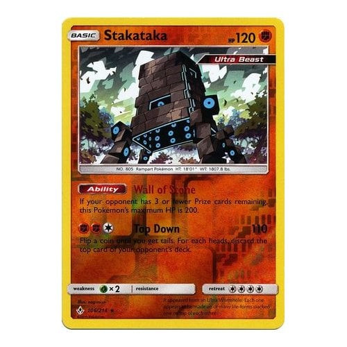 SM Unbroken Bonds 106/214 Stakataka (Reverse Holo)