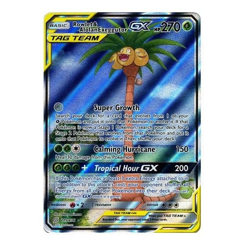 SM Unified Minds 215/236 Rowlet & Alolan Exeggutor GX (Tag Team Alternative Art)
