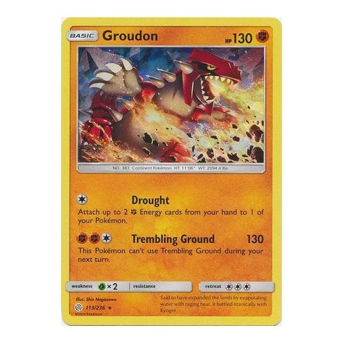 SM Cosmic Eclipse 113/236 Groudon (Shatter Holo)