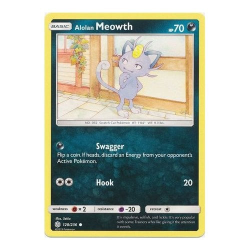 SM Cosmic Eclipse 128/236 Alolan Meowth