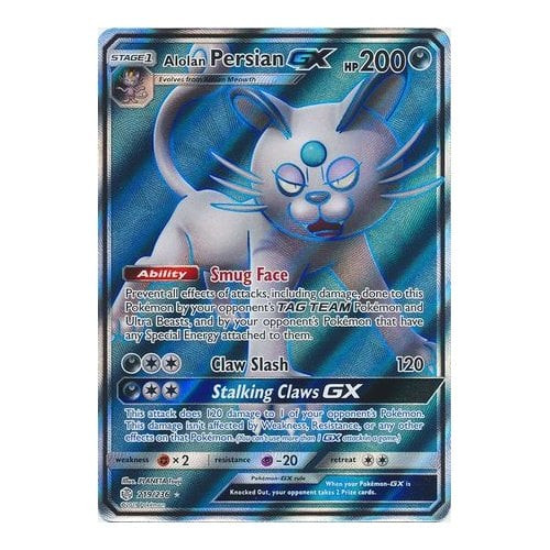 SM Cosmic Eclipse 219/236 Alolan Persian GX (Full Art)