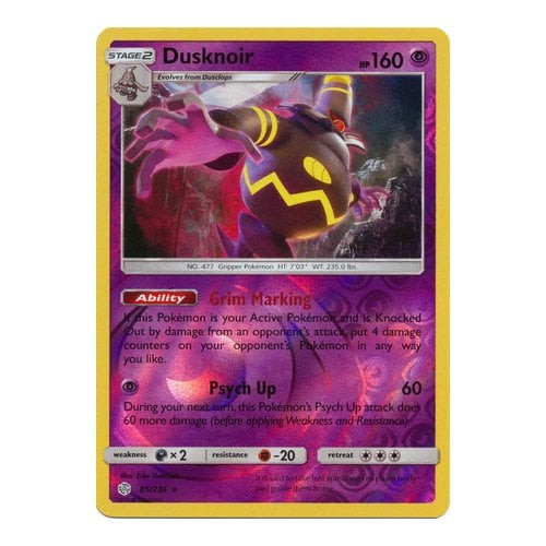SM Cosmic Eclipse 085/236 Dusknoir (Reverse Holo)