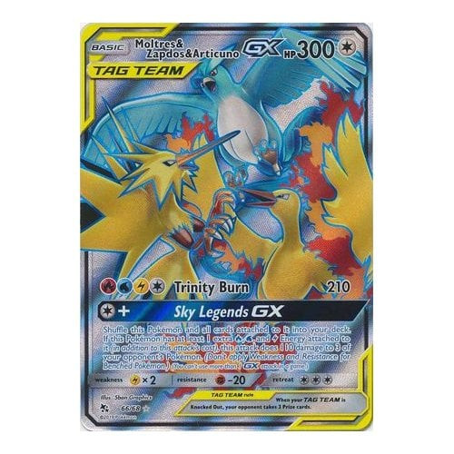 Hidden Fates 66/68 Moltres & Zapdos & Articuno GX (Tag Team Full Art)