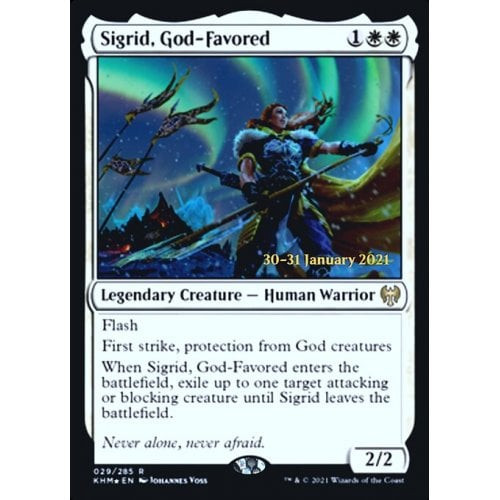 Sigrid, God-Favored (Kaldheim Prerelease foil)