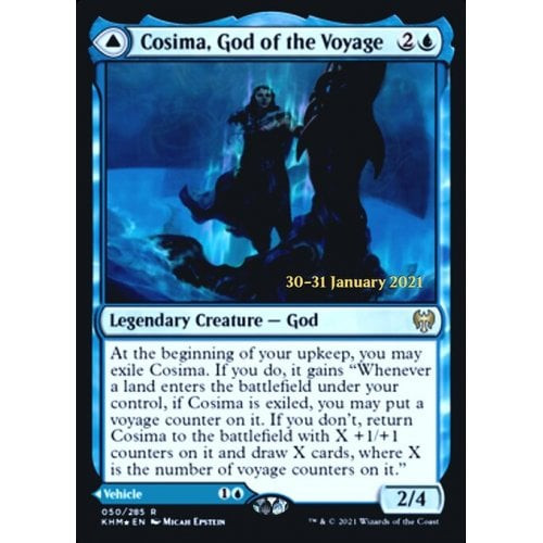 Cosima, God of the Voyage // The Omenkeel (Kaldheim Prerelease foil)