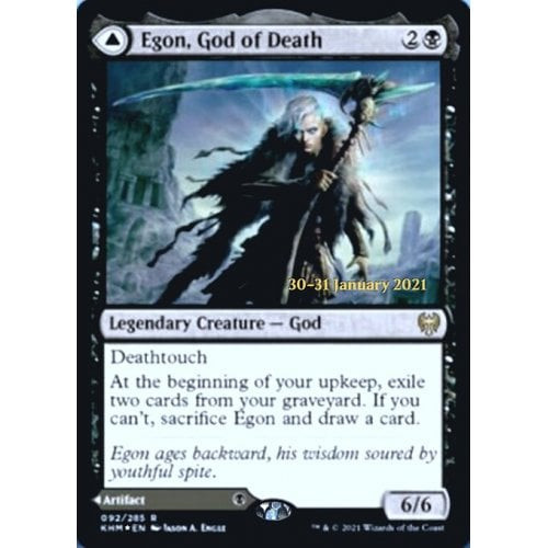 Egon, God of Death // Throne of Death (Kaldheim Prerelease foil)