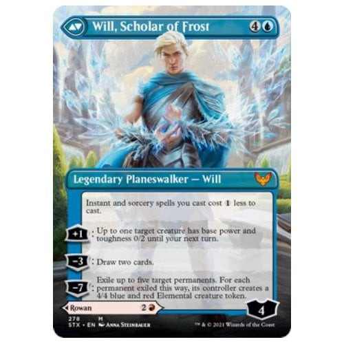 Rowan, Scholar of Sparks // Will, Scholar of Frost (Borderless Art) (foil)