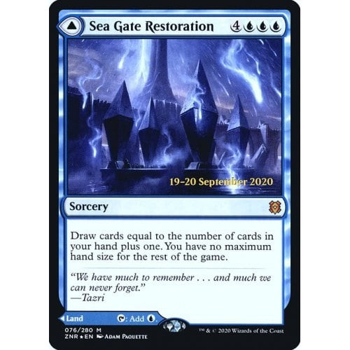 Sea Gate Restoration // Sea Gate, Reborn (Zendikar Rising Prerelease foil)