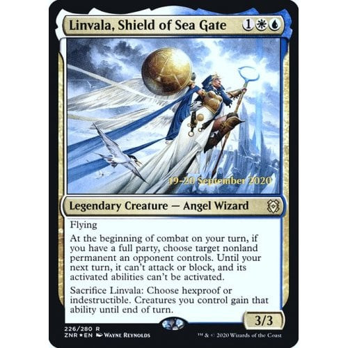 Linvala, Shield of Sea Gate (Zendikar Rising Prerelease foil)