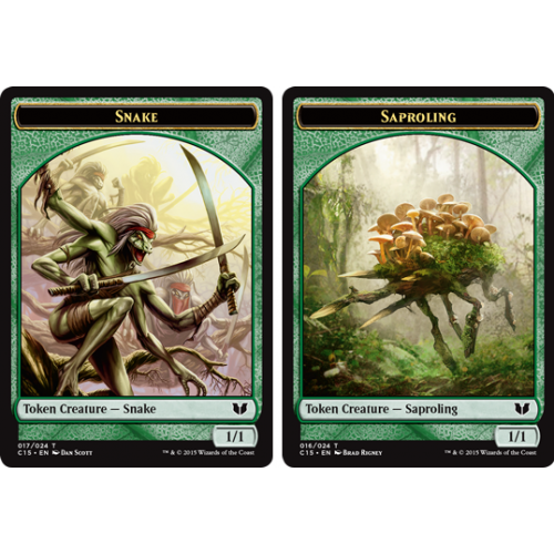 Commander 2015 Saproling Token / Snake Token (#17)