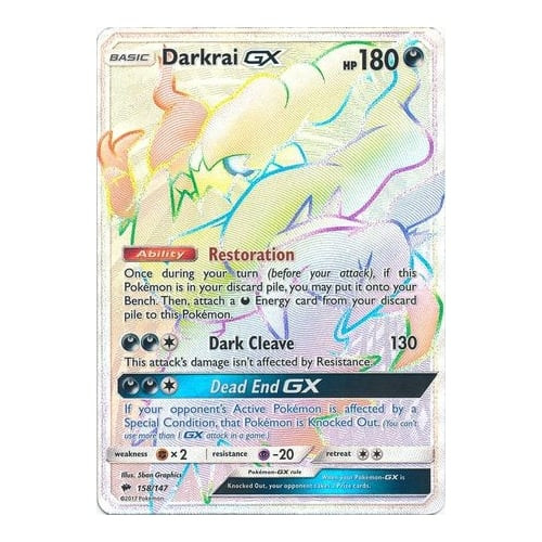 SM Burning Shadows 158/147 Darkrai GX (Rainbow Rare)