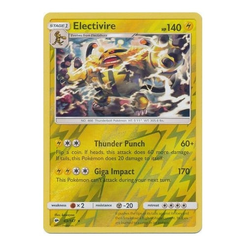 SM Burning Shadows 043/147 Electivire (Reverse Holo)
