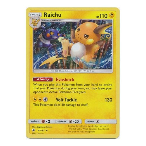 SM Burning Shadows 041/147 Raichu (Cosmo Holo)
