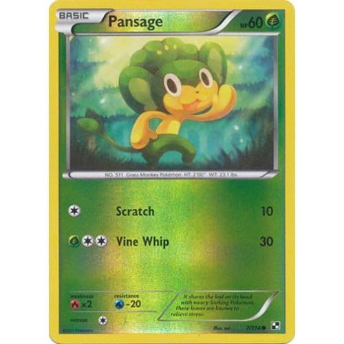Black & White 7/114 Pansage (Reverse Holo)