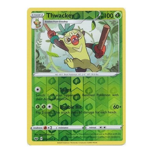 thwackey pokemon card Rillaboom 013/072 Shining Fates - Foil - Evolution Lot Colorless Artist Dipplin and Thwackey are back