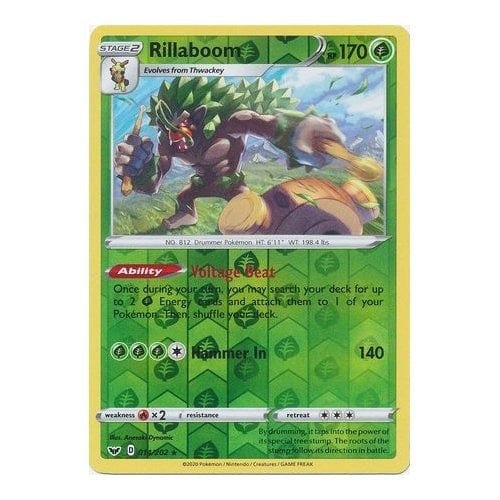 Sword & Shield (Base) 014/202 Rillaboom (Reverse Holo)