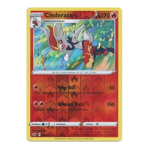 Sword & Shield (Base) 035/202 Cinderace (Reverse Holo)