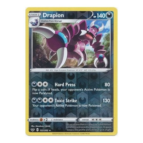 Sword & Shield (Base) 122/202 Drapion (Reverse Holo)