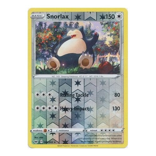 Sword & Shield (Base) 140/202 Snorlax (Reverse Holo)