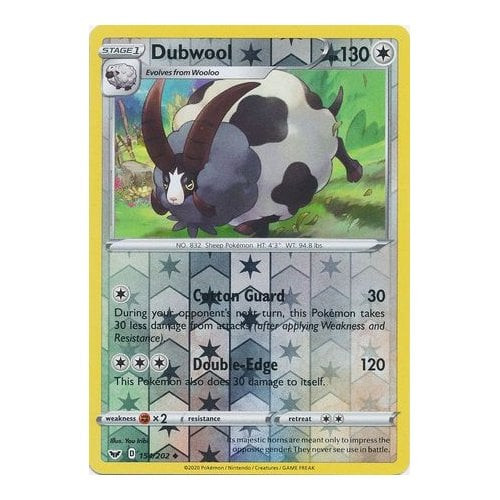 Sword & Shield (Base) 154/202 Dubwool (Reverse Holo)