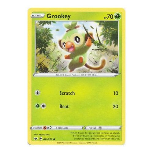 Sword & Shield (Base) 011/202 Grookey (Non-Holo)