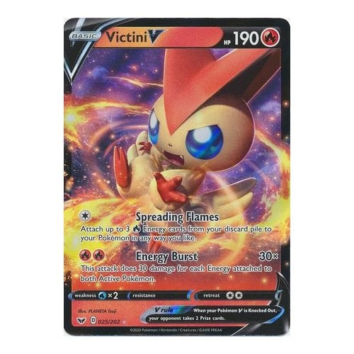 Sword & Shield (Base) 025/202 Victini V (Half Art)