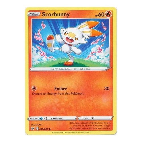Sword & Shield (Base) 030/202 Scorbunny (Non-Holo)