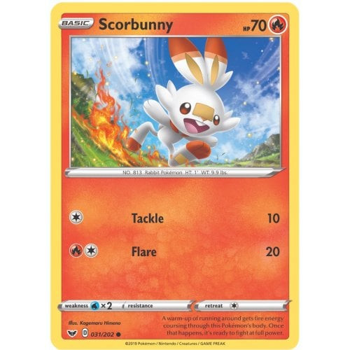 Sword & Shield (Base) 031/202 Scorbunny (Holo)