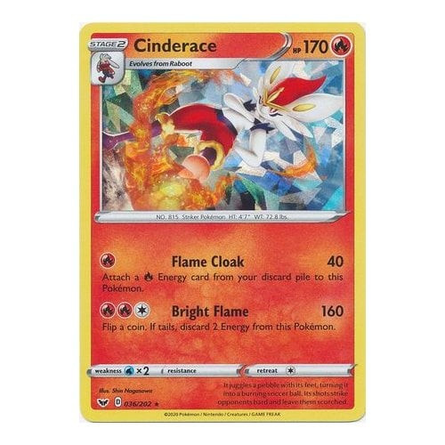 Sword & Shield (Base) 036/202 Cinderace (Shatter Holo) | Magic Madhouse