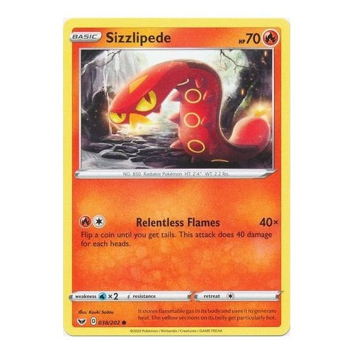 Sword & Shield (Base) 038/202 Sizzlipede | Magic Madhouse Sword & Shield (Base) 038/202 Sizzlipede | Magic Madhouse