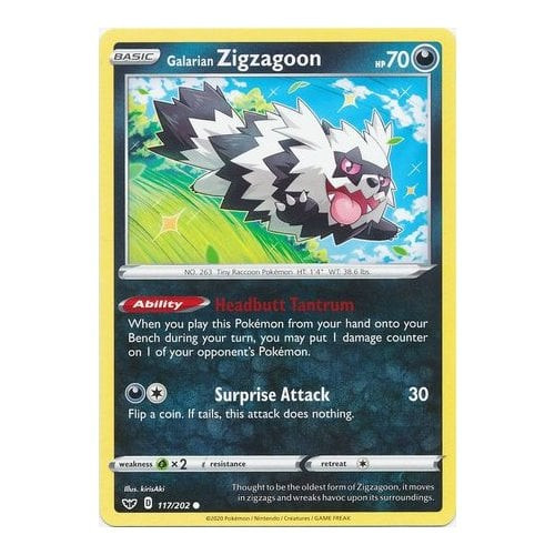 Sword & Shield (Base) 117/202 Galarian Zigzagoon
