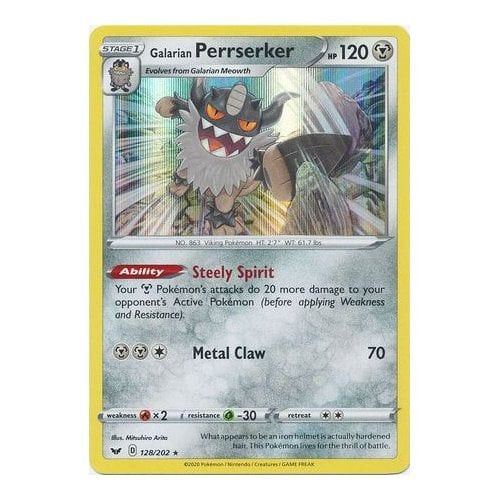 Sword & Shield (Base) 128/202 Galarian Perrserker (Holo)