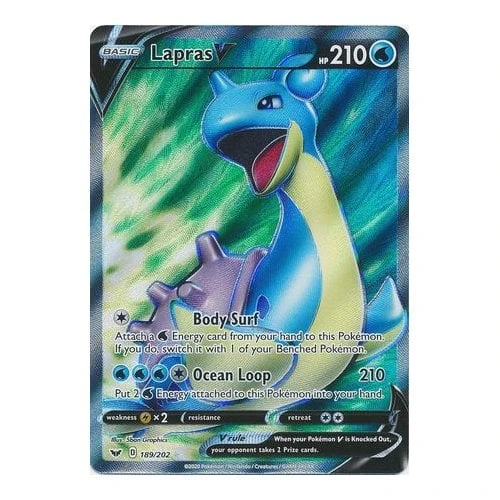 Sword & Shield (Base) 189/202 Lapras V (Full Art)
