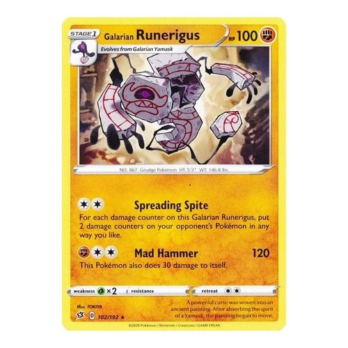 Rebel Clash 102/192 Galarian Runerigus
