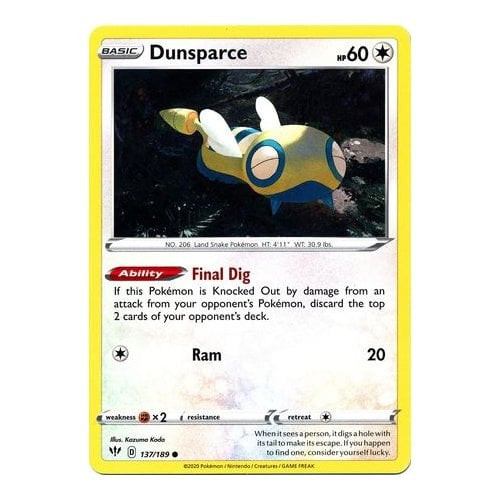 Darkness Ablaze 137/189 Dunsparce