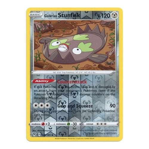 Vivid Voltage 125/185 Galarian Stunfisk (Reverse Holo)