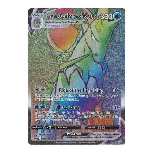 Chilling Reign 202/198 Ice Rider Calyrex VMAX (Rainbow Rare)