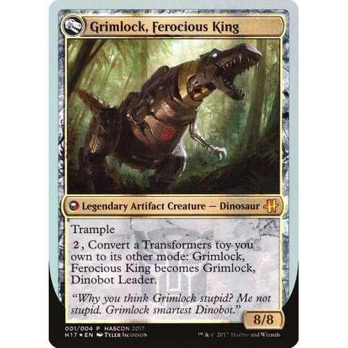 Grimlock, Dinobot Leader // Grimlock, Ferocious King (HASCON 2017 Foil)
