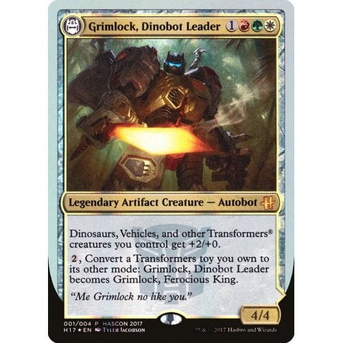 Grimlock, Dinobot Leader // Grimlock, Ferocious King (HASCON 2017 Foil)
