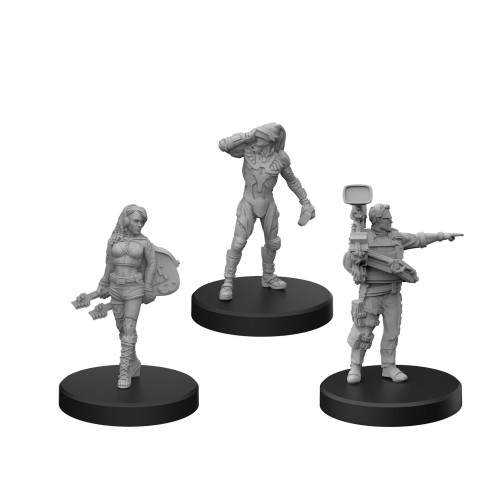 Cyberpunk RED Miniatures - Edgerunners C (Rocker - Netrunner - Media)