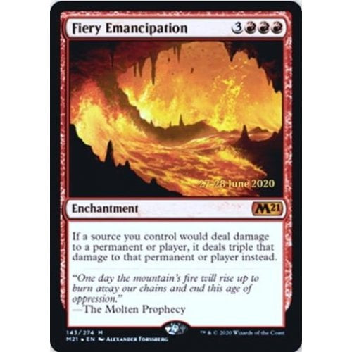 Fiery Emancipation (Core Set 2021 Prerelease Foil)