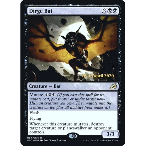 Dirge Bat (Ikoria: Lair of Behemoths Prerelease foil) | Promotional Cards