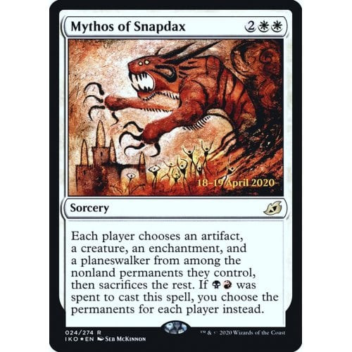 Mythos of Snapdax (Ikoria: Lair of Behemoths Prerelease foil)