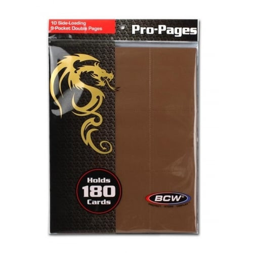 10ct/1 Pack 18-Pocket Pro Pages Side-Loading - Brown