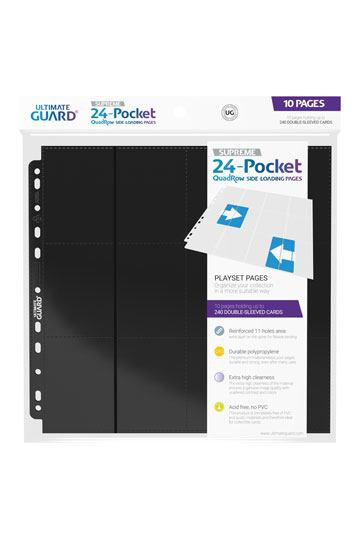 10ct/1 Pack 24-Pocket Pages Side-Loading - Black
