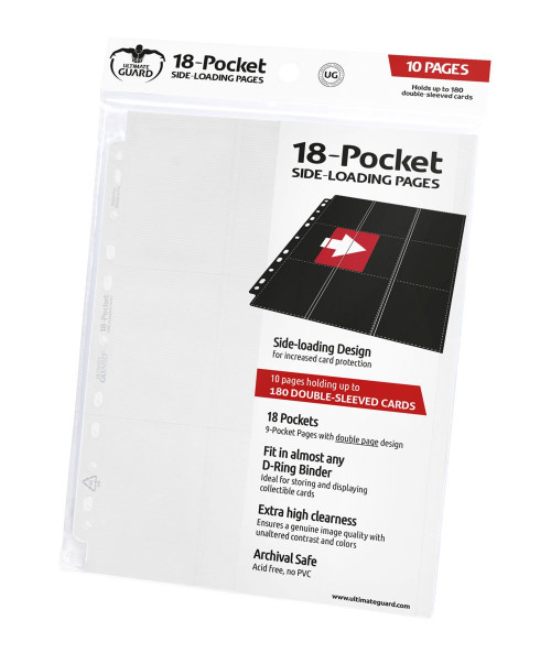 10ct/1 Pack 18-Pocket Pages Side-Loading - White