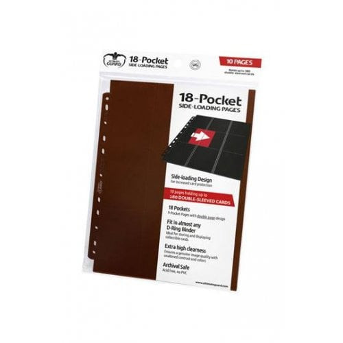 10ct/1 Pack 18-Pocket Pages Side-Loading - Brown