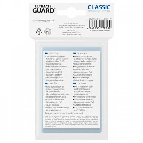 Classic Soft Sleeves Japanese Size Transparent (100)
