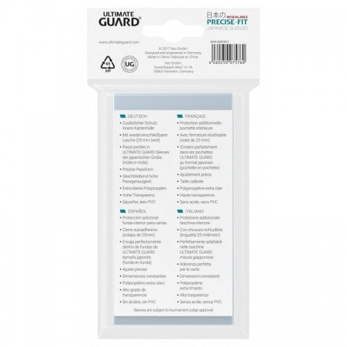 Precise-Fit Sleeves Resealable Japanese Size Transparent (100)